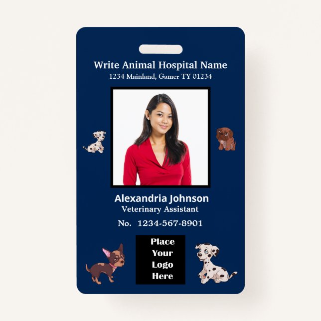 Employees Name ID Identification Logo Custom ID Badge (Front)