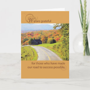 Employees Thanksgiving Road Business Holiday Card