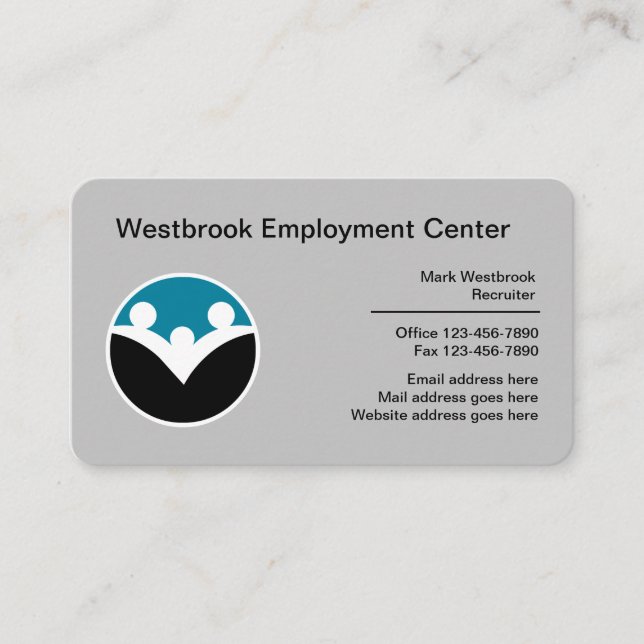 Employment Agency Business Cards Modern Design (Front)