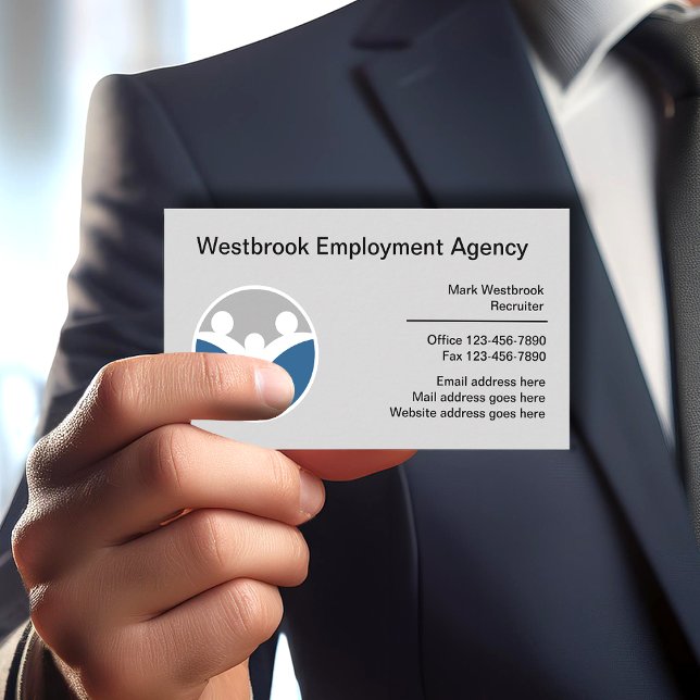 Employment Agency Modern Business Cards (Creator Uploaded)
