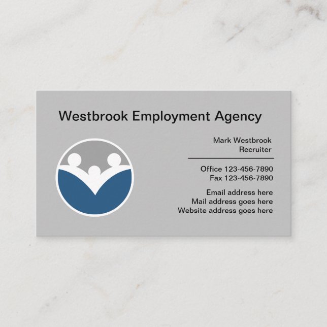 Employment Agency Modern Business Cards (Front)