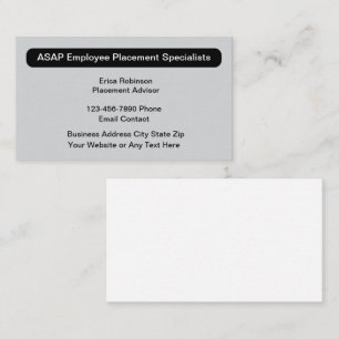 Employment Placement Specialist Business Card