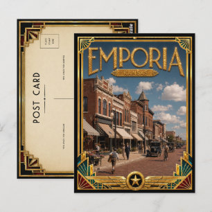 Emporia Kansas Vintage Art Deco Golden Age Postcard