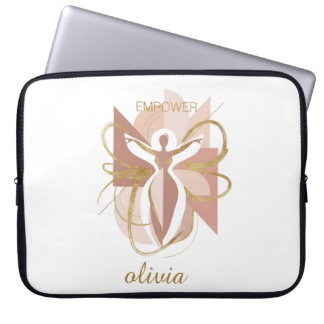 Empower Abstract Golden Woman Silhouette Art Laptop Sleeve