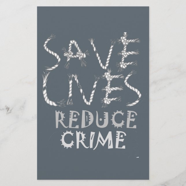 Empower Change with the :Save Lives Reduce Crime Stationery (Front)