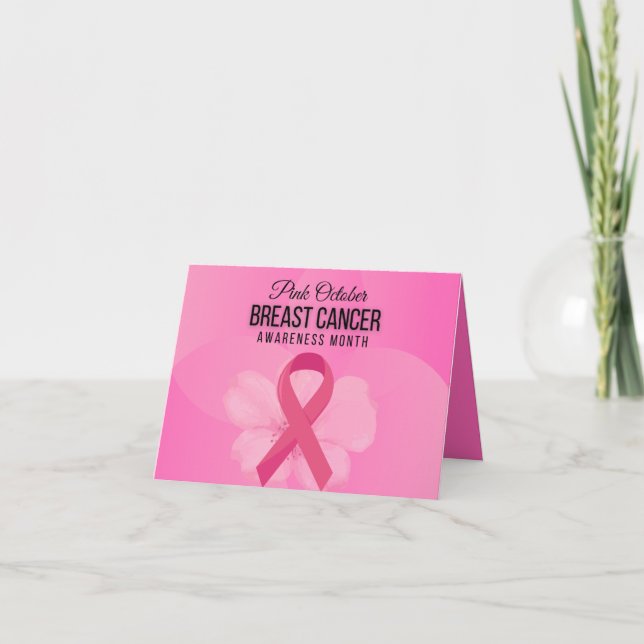 Empower & Support: Pink October Breast Cancer Thank You Card (Front)