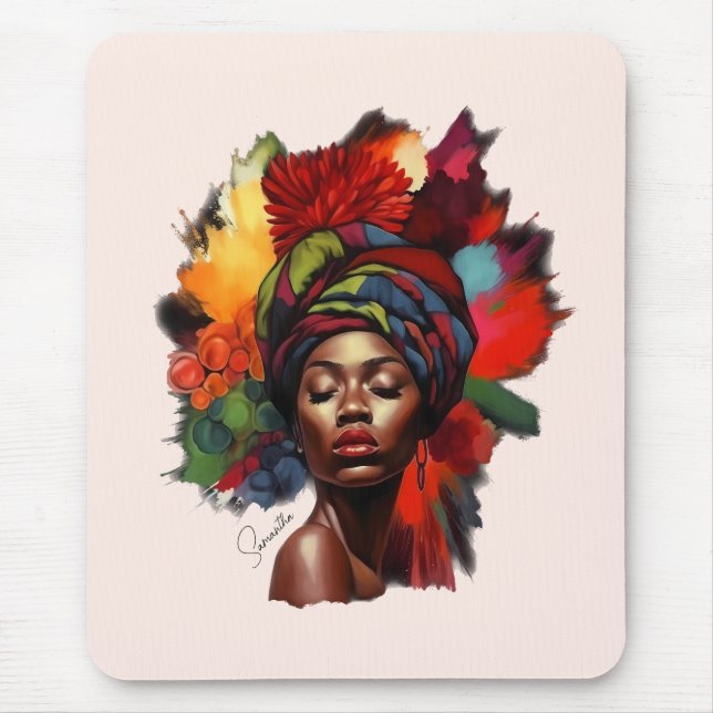 Empowered African-American Woman Mouse Mat (Front)