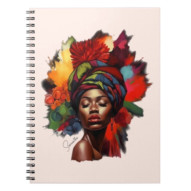 Empowered African-American Woman Notebook (Front)