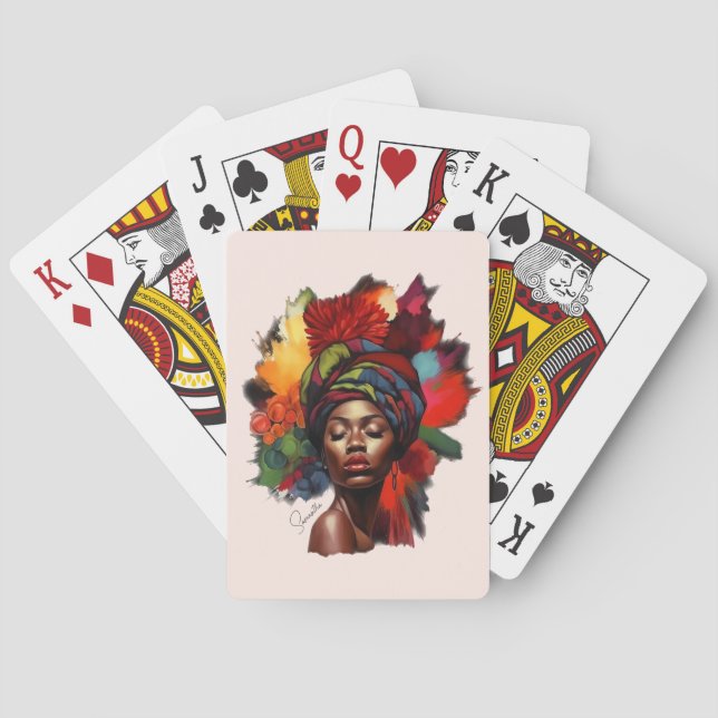 Empowered African-American Woman Playing Cards (Back)