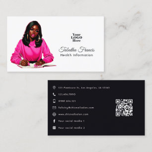 Empowered Afro Black Woman Leadership Artwork Business Card