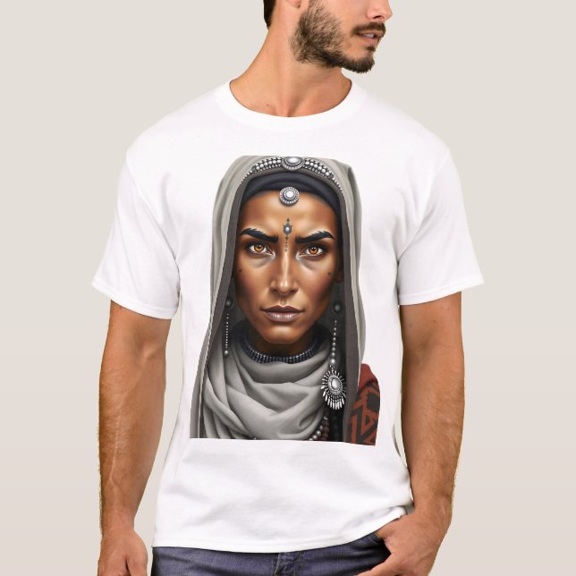 Empowered Berber Tribal Woman Face T-Shirt (Front)