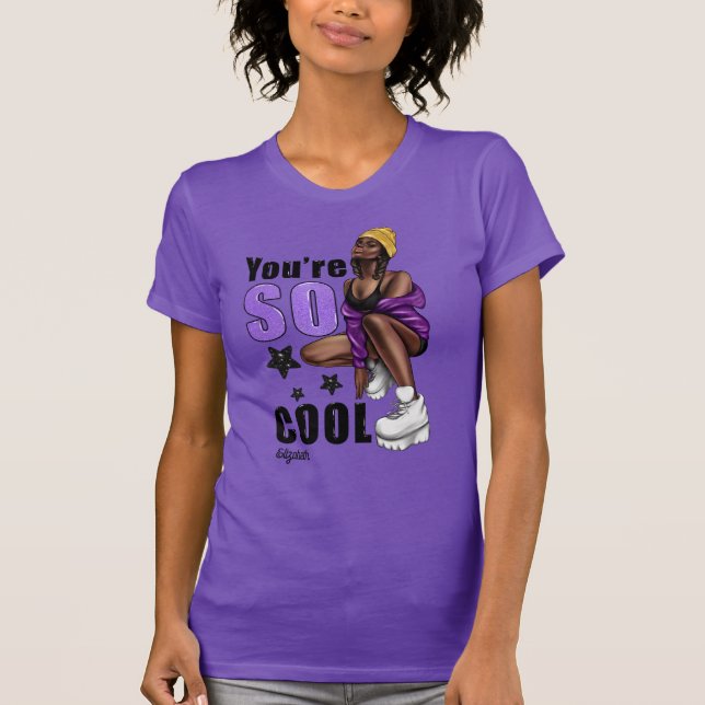 Empowered Black Diva Radiating Strength and Grace T-Shirt (Front)