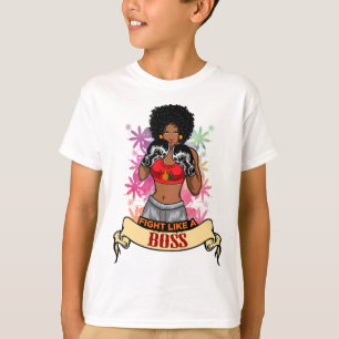 Empowered Black Woman Boxing Magic Kickboxing Girl T-Shirt
