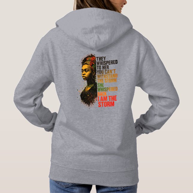 Empowered Black Woman In Bold Pan-African Colours Hoodie (Back)