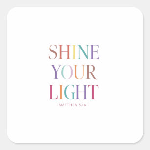 Empowered by Christ: Let Your Inner Light Shine Square Sticker