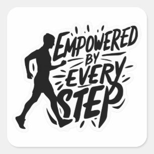 Empowered By Every Step Sticker for Motivation