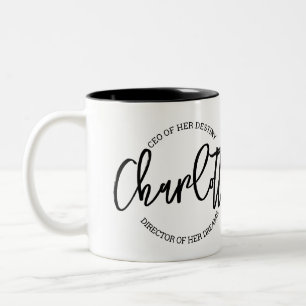 Empowered CEO of Her Destiny Two-Tone Coffee Mug
