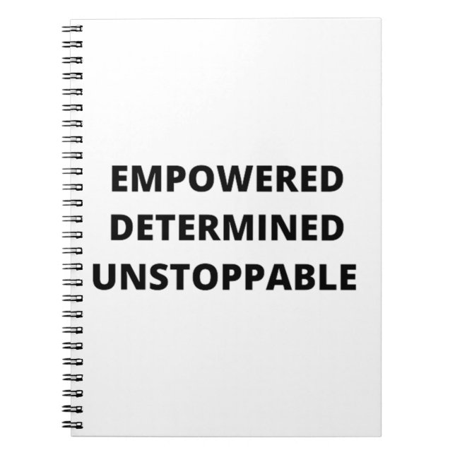 Empowered Determined Unstoppable Women Notebook (Front)
