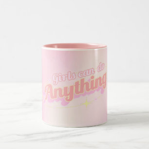 Empowered Girls Club: Girls Can Do Anything Two-Tone Coffee Mug