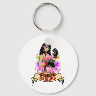 Empowered Latina Woman Boxing Kickboxing Girl Fitn Key Ring