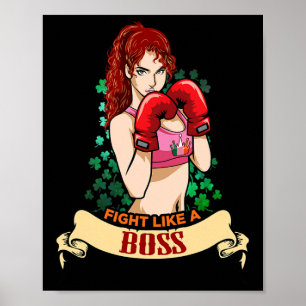 Empowered Strong Irish Woman Boxing Kickboxing Gir Poster