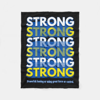 Empowered Style With Background Blue Sticker Fleece Blanket