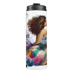 Empowered Woman Floral Inspirational Quotes (10) Thermal Tumbler