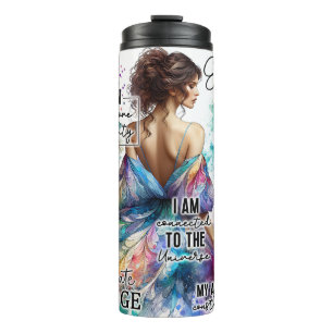 Empowered Woman Floral   Inspirational Quotes (2) Thermal Tumbler