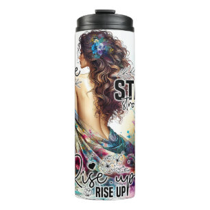 Empowered Woman Floral   Inspirational Quotes (3) Thermal Tumbler