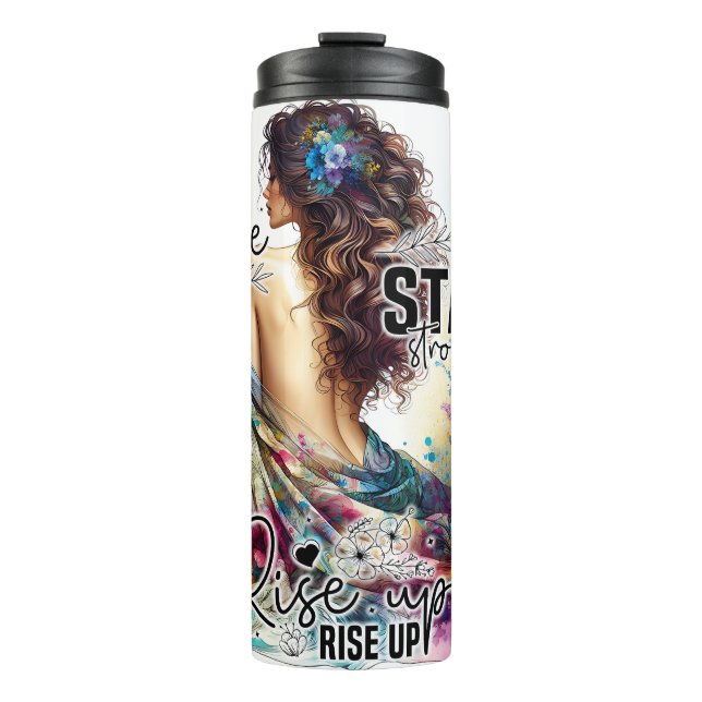 Empowered Woman Floral | Inspirational Quotes (3) Thermal Tumbler (Front)