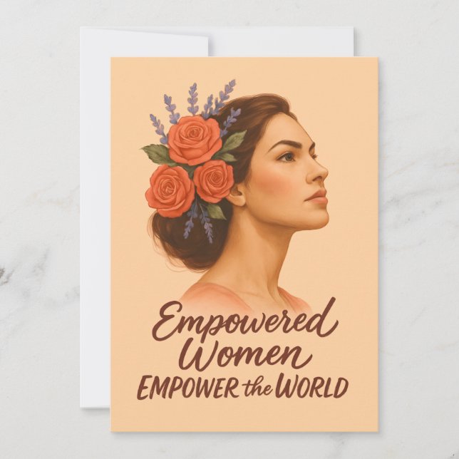 Empowered Woman with Floral Invitation (Front)