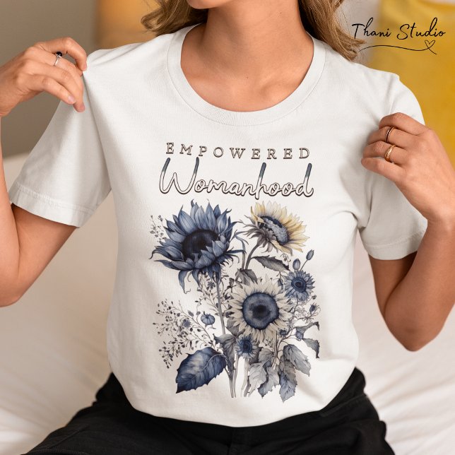 Empowered Womanhood Water Colour Floral Inspiratio T-Shirt (Creator Uploaded)