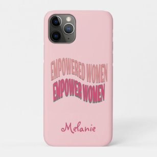 Empowered women empower quote peach red text pink Case-Mate iPhone case