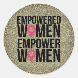 Empowered Women Gold Glitter Stickers