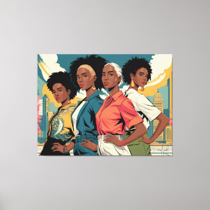 Empowered Women in Urban Fashion Canvas Print