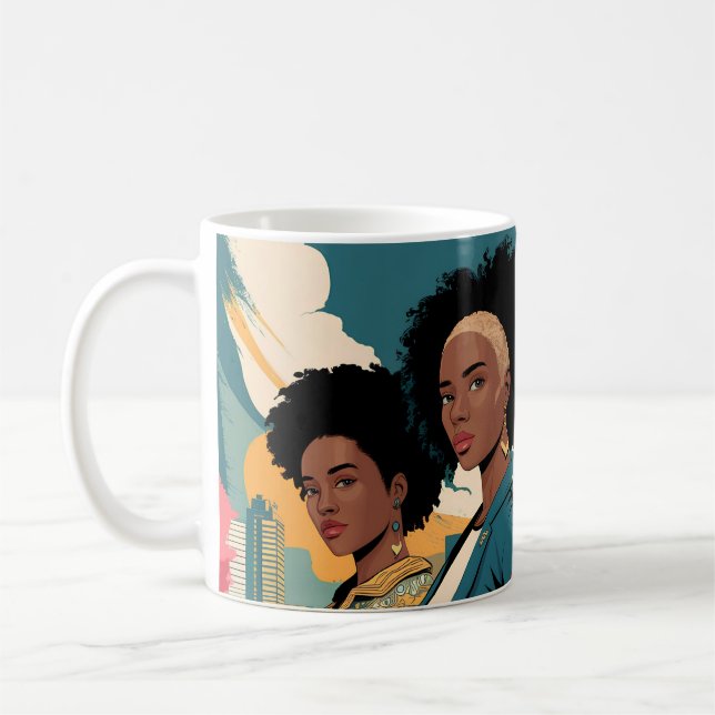 Empowered Women in Urban Fashion Coffee Mug (Left)
