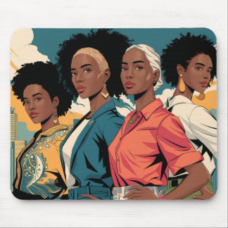 Empowered Women in Urban Fashion Mouse Mat