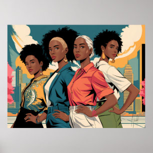 Empowered Women in Urban Fashion Poster