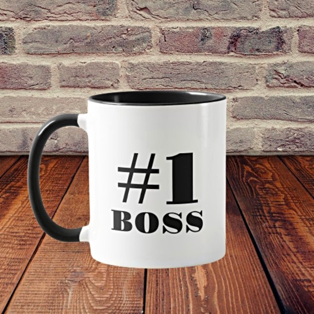 Empowering #1 Boss Quote - Sleek Black Minimalist Mug (Creator Uploaded)
