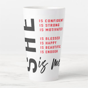 Empowering Affirmations for Her Latte Mug