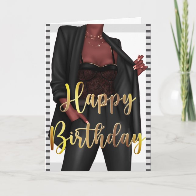 Empowering Black Women 'Girl Boss' Birthday Card (Front)
