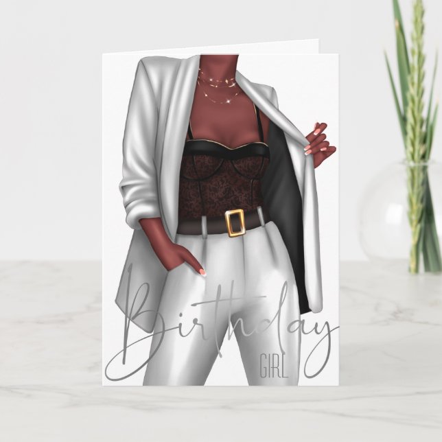 Empowering Black Women 'Girl Boss' Birthday Card (Front)