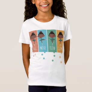Empowering Colour Block Black Ballerina Girls T-Shirt
