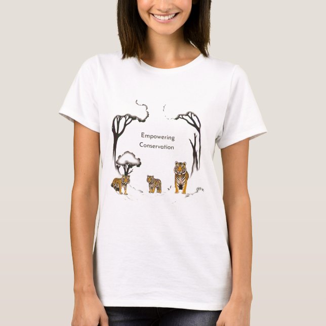 Empowering Conservation: Majestic Tigers in Nature T-Shirt (Front)