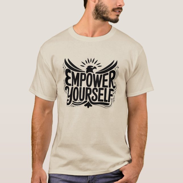 Empowering Eagle with "Empower Yourself" Message T-Shirt (Front)