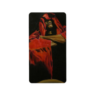 Empowering Figurative Art: A Bold Red and Black Label