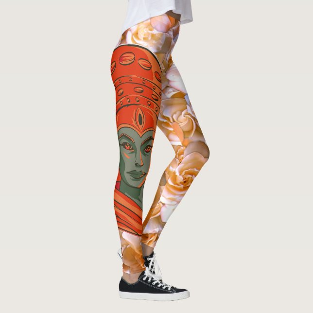 Empowering Goddess Art Spiritual Feminine Strength Leggings (Right)