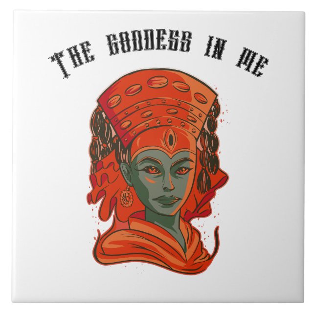 Empowering Goddess Art Spiritual Feminine Strength Tile (Front)