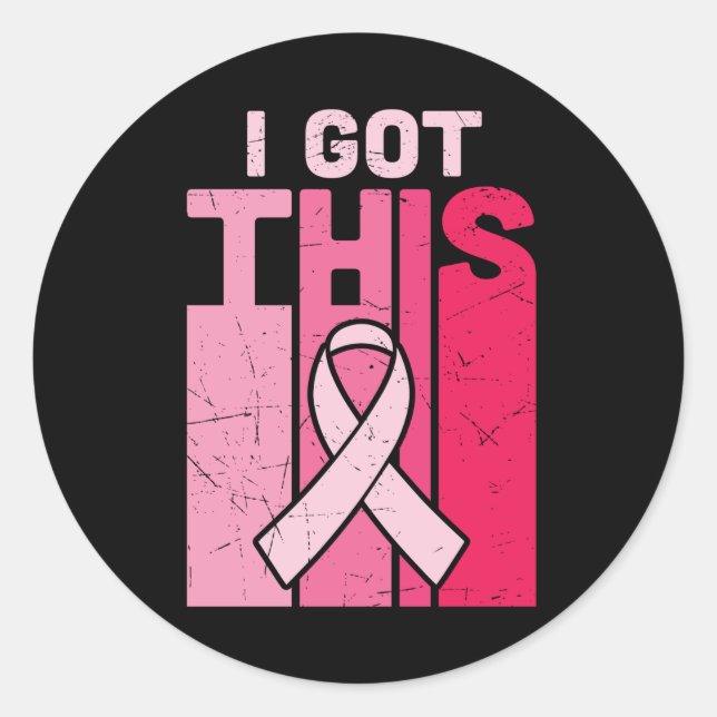 Empowering Got This Breast Cancer Warrior Survivor Classic Round Sticker (Front)