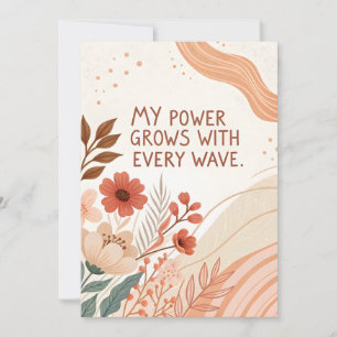 Empowering Pregnancy Wave Strength Art Holiday Card